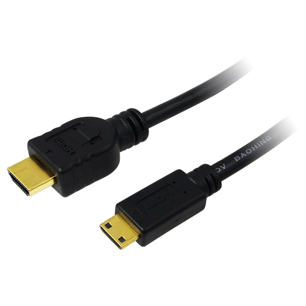 LogiLink® High-Speed-HDMI®-Kabel mit Ethernet, Standard Stecker (Typ A) an Mini Stecker (Typ C), 1m [CH0021]