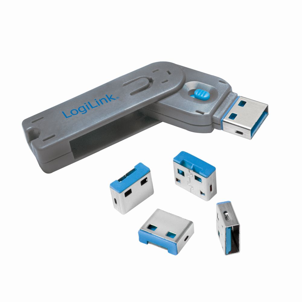USB-Port Schloss (1x Schlüssel und 4x Schlösser) , LogiLink® [AU0043]