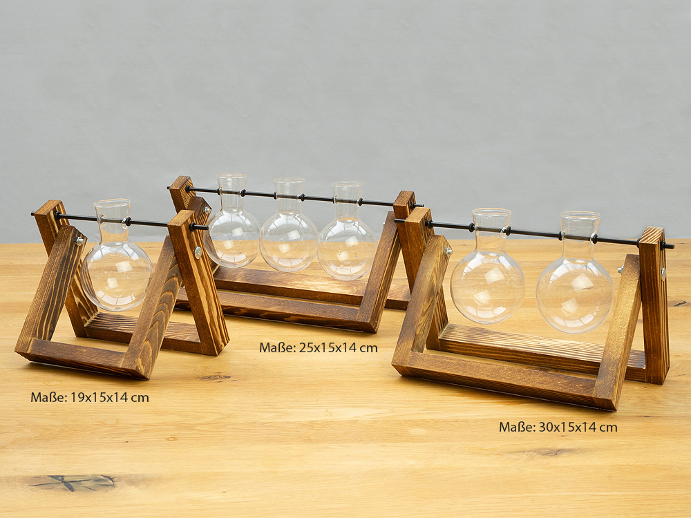 Deko-Blumenvase "Rundkolben", dreifach