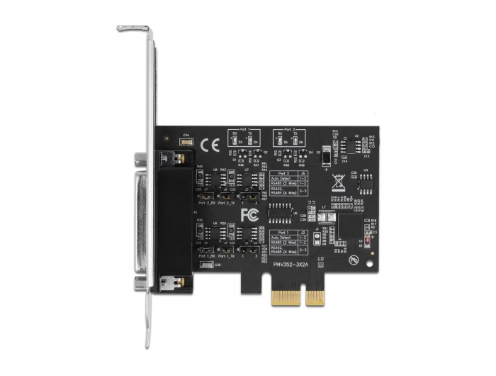PCI Express Karte zu 2 x Seriell RS-422/485 mit 15 kV ESD Schutz, Delock® [90048]