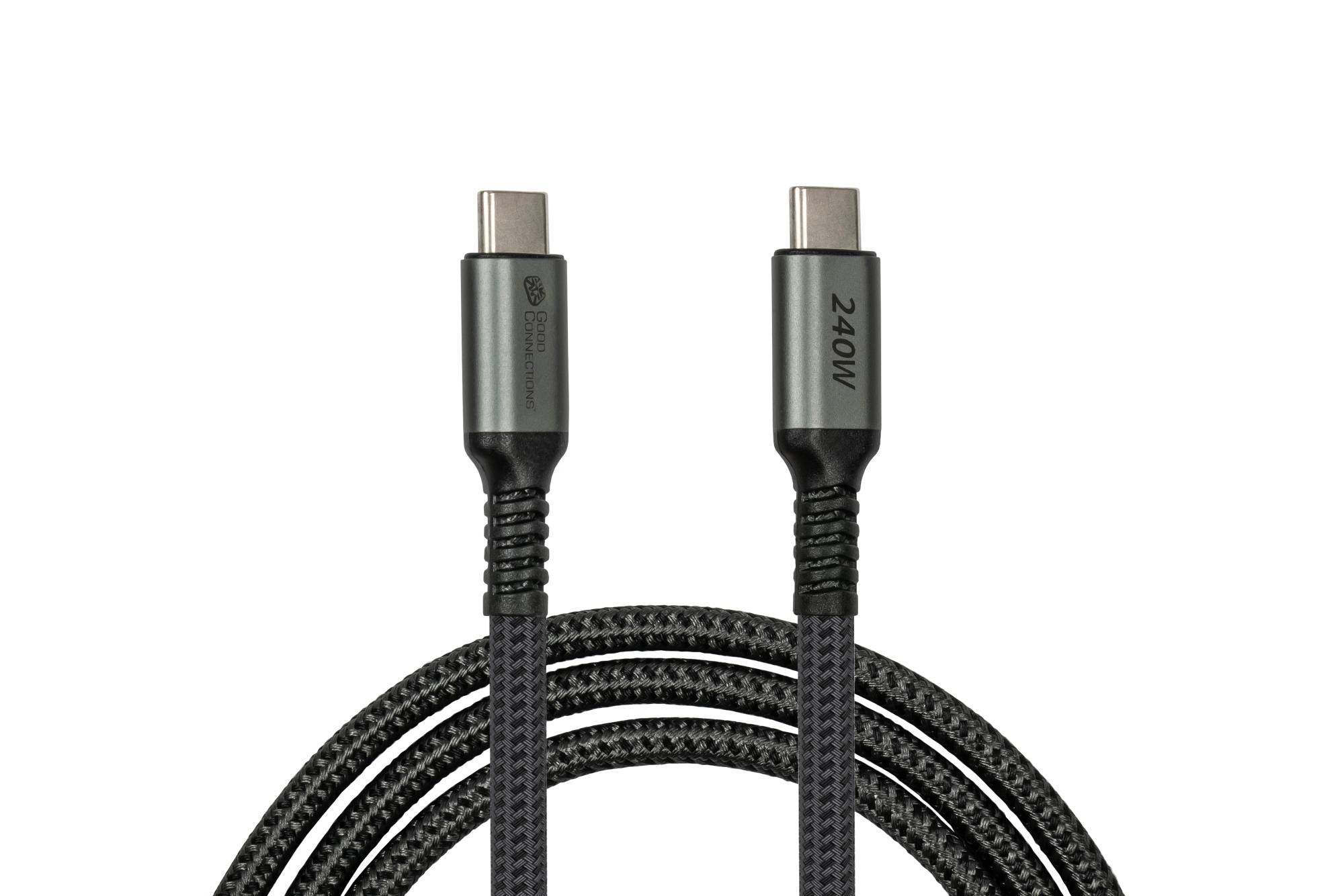 USB 2.0 Lade- und Datenkabel (240W), USB-C™ Stecker an USB-C™ Stecker, anthrazit, 2m, Good Connections®