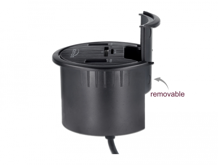 2 Port Tisch-Hub 2 x SuperSpeed USB Typ-A und Card Reader für SD und Micro, Delock® [64152]