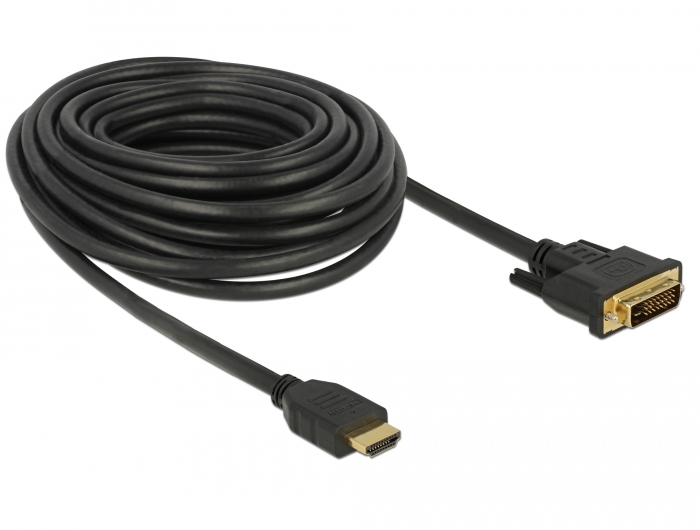 HDMI an DVI 24+1 Kabel, bidirektional, schwarz, 10m, Delock® [85657]