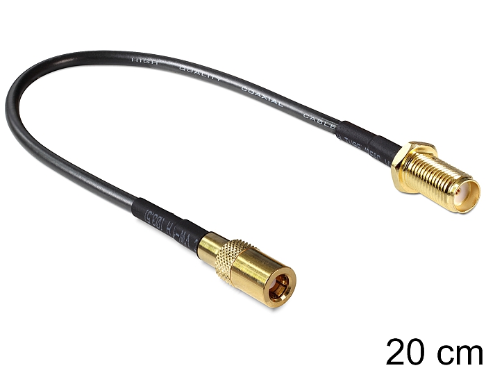 Antennenkabel SMA Buchse zum Einbau an SMB Stecker, 0,2m, Delock ® [88584]