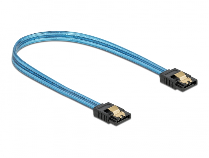 SATA 6 Gb/s Kabel UV Leuchteffekt blau 20 cm, Delock® [82121]