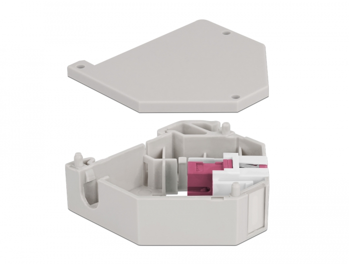 Hutschienenadapter mit Keystone SC Simplex Buchse zu SC Simplex Buchse violett, Delock® [87182]