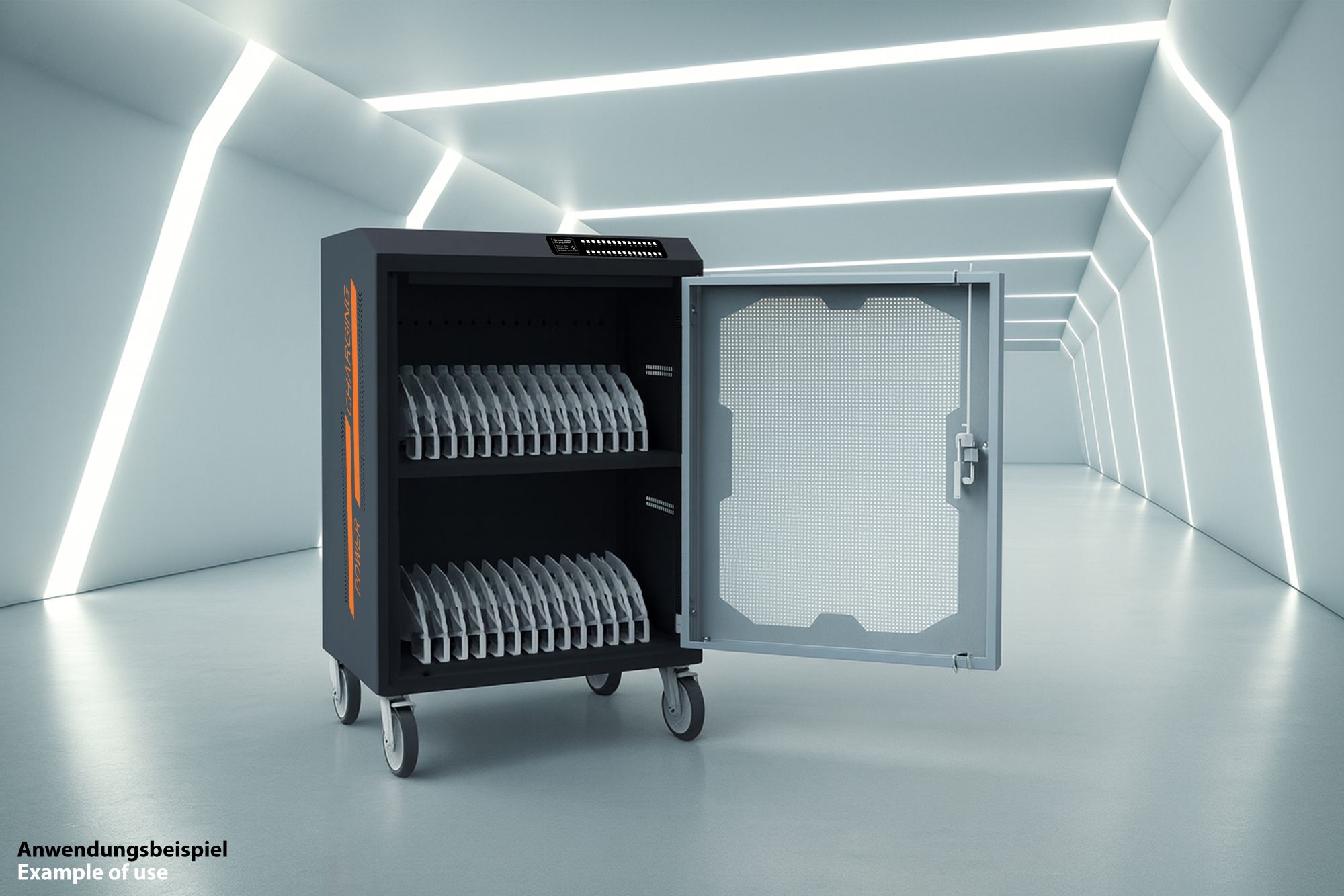 Good Connections® Ladewagen für 30 Geräte, USB-C™, 45W pro Port, PD 3.0, PPS, QC 3.0, schwarz/grau