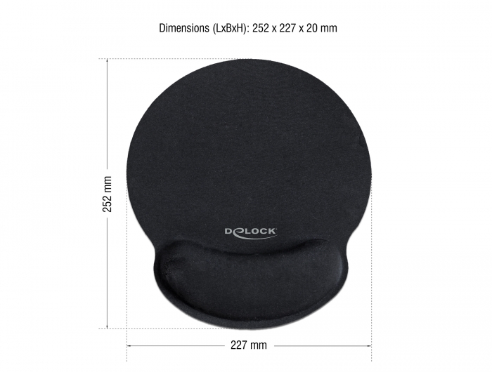 Ergonomisches Mauspad mit Gel Handballenauflage, Delock® [12559]