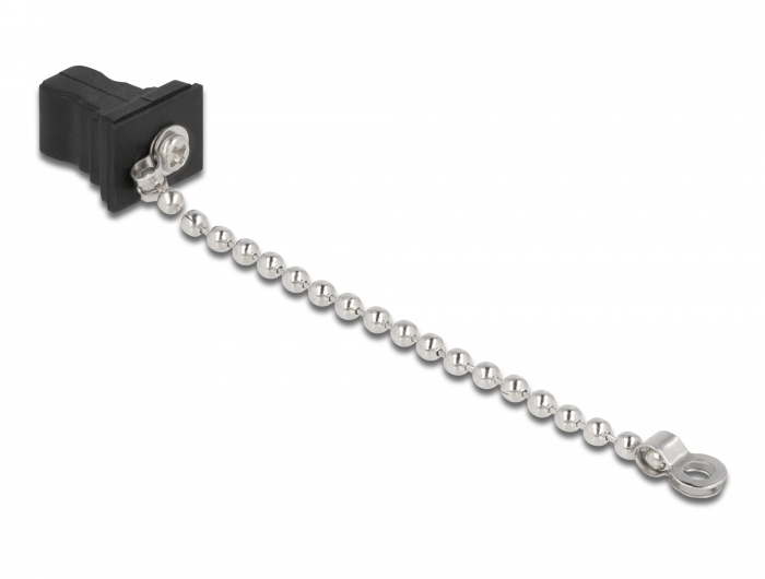 LWL Staubschutzkappe mit Kette für SC Stecker schwarz, Delock® [86847]