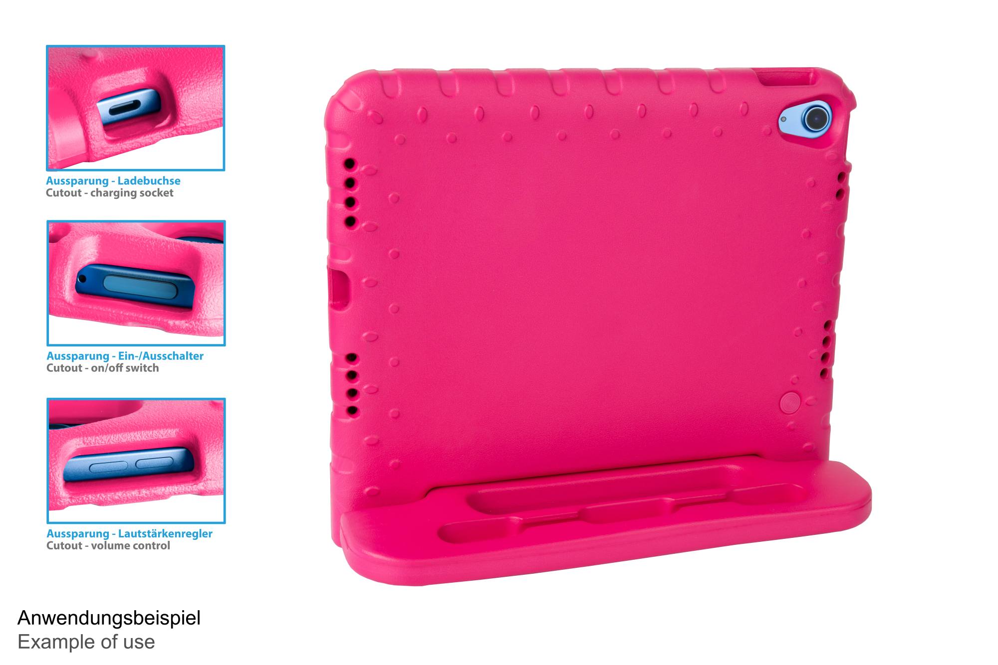 iPad 10,9" (10. Gen.) Tablet-Schutzhülle mit Kickstand, magenta, Good Connections®
