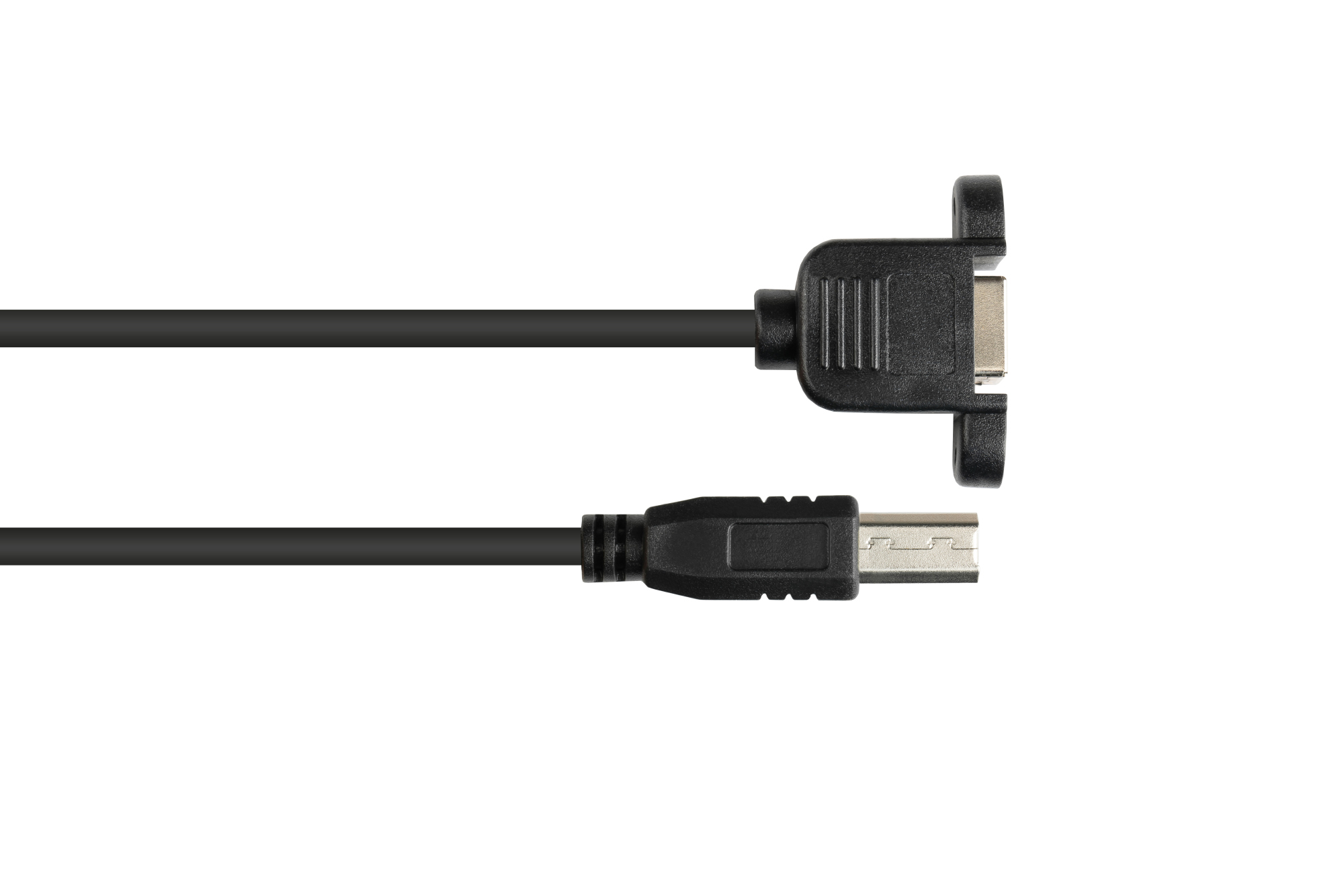 Verlängerung USB 2.0 Stecker B an Einbaubuchse B, CU, schwarz, 0,5m, Good Connections®