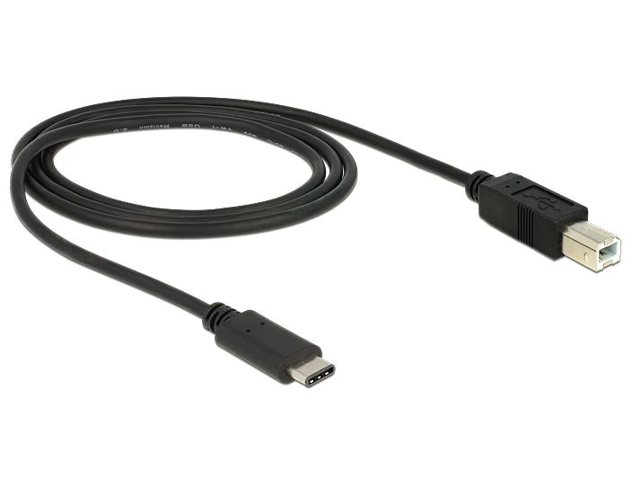 USB Kabel 2.0, USB-C(TM) Stecker an USB 2.0 B Stecker, schwarz, 1m, Delock® [83601]