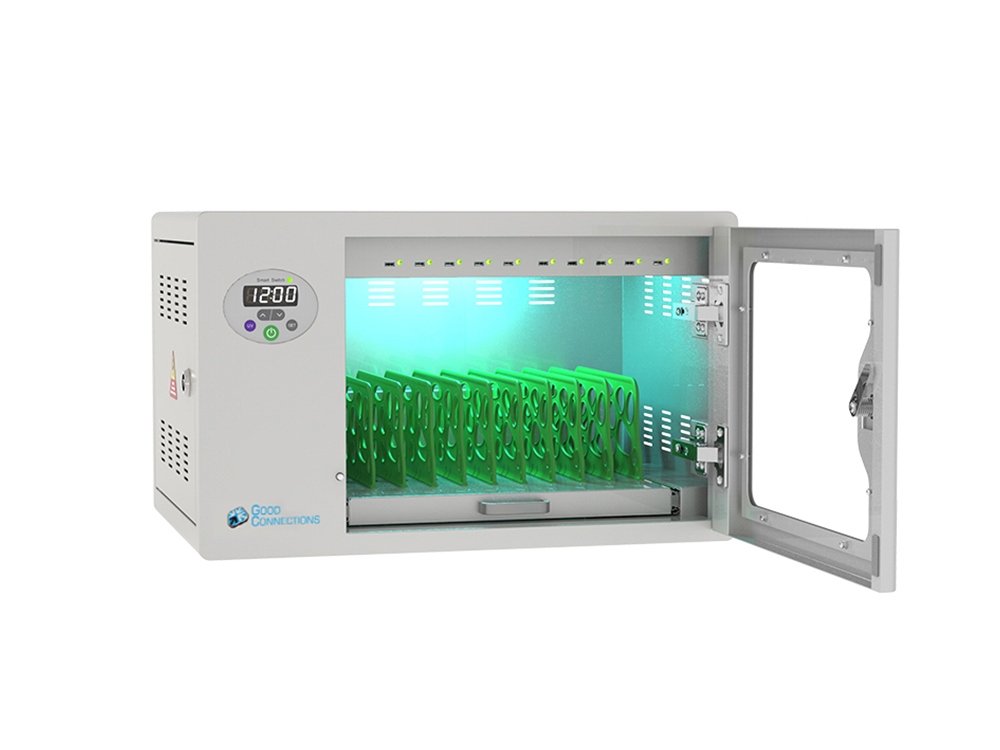 Good Connections® ANTARES PRO T10C Ladewagen bis 11", USB-C™, 30W Port, PD3.0, UVC-Desinfektion, grau