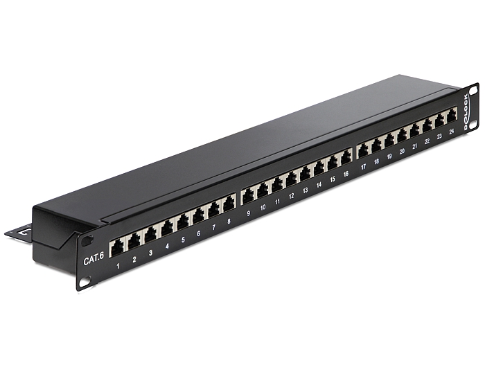 Patchpanel 19'', Cat.6, 24-Port, schwarz, Delock® [43298]