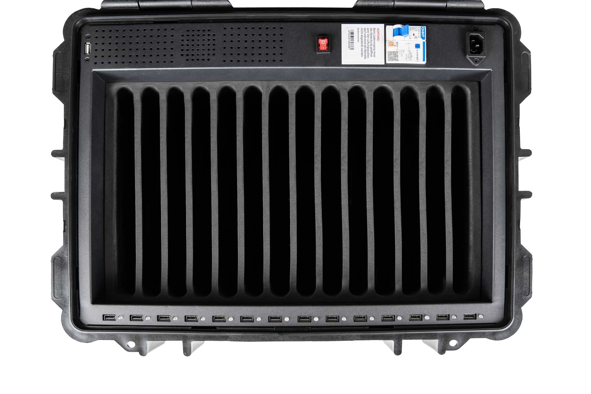 Good Connections® ATON4 T14S Tablet-Ladetrolley, USB-A Ausführung, Sync-Funktion, spritzwassergeschützt, schwarz