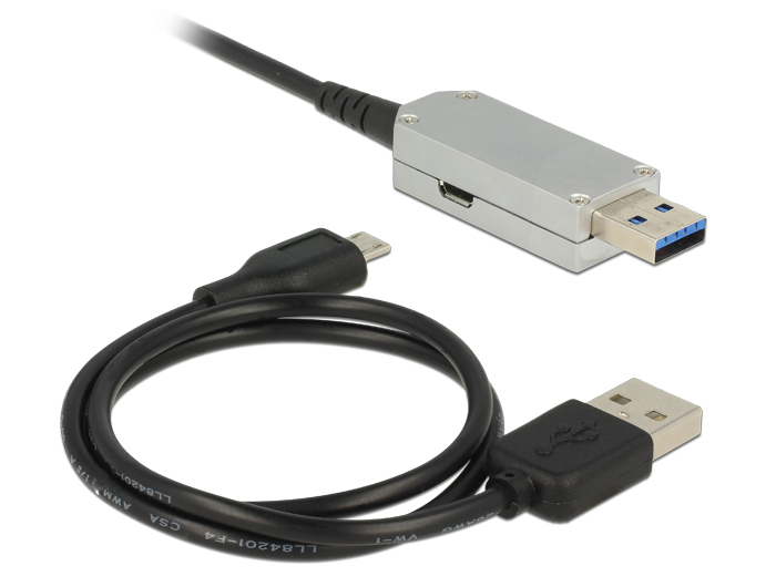 Aktives Optisches Kabel USB 3.0-A Stecker an USB 3.0-A Buchse 20m, Delock® [83739]