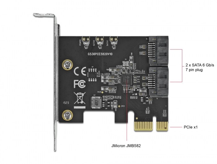 2 Port SATA PCI Express Karte - Low Profile Formfaktor , Delock® [90431]