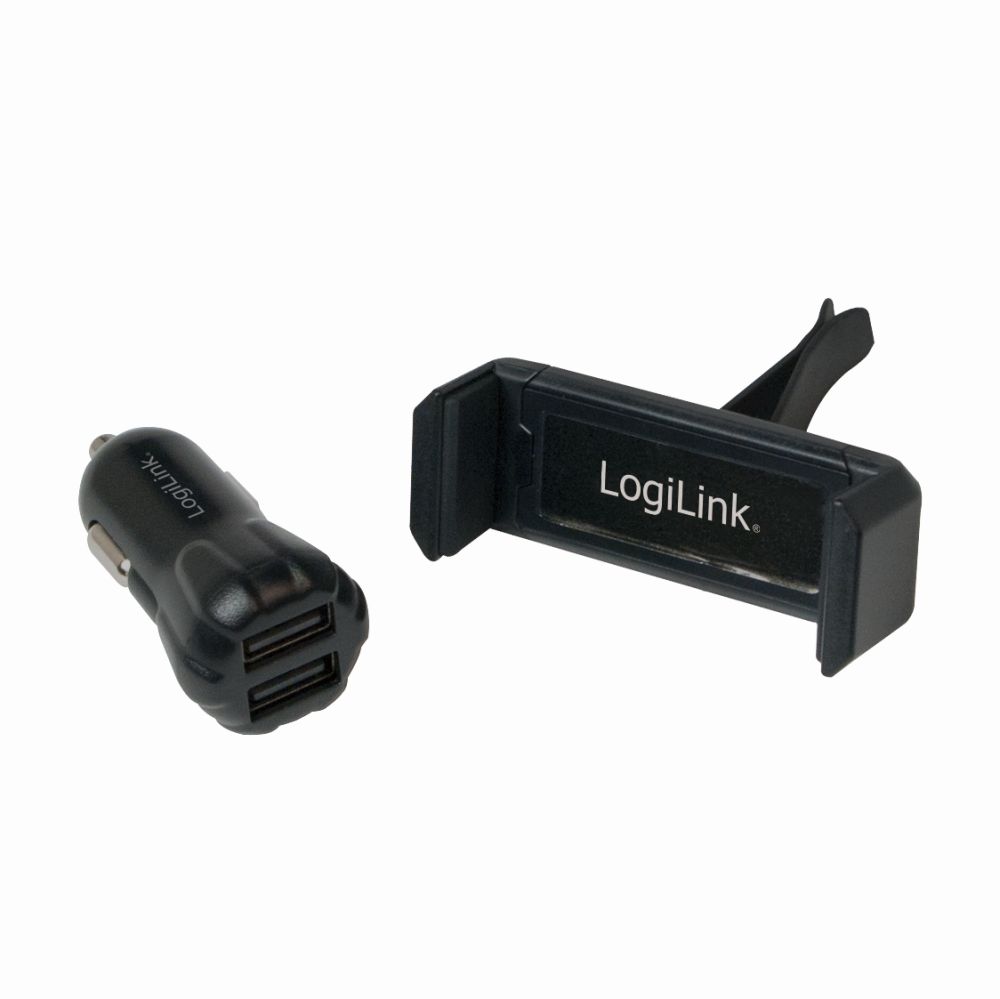 USB Kfz Ladegerät + Smatphone Halterung im Set, LogiLink® [PA0133]