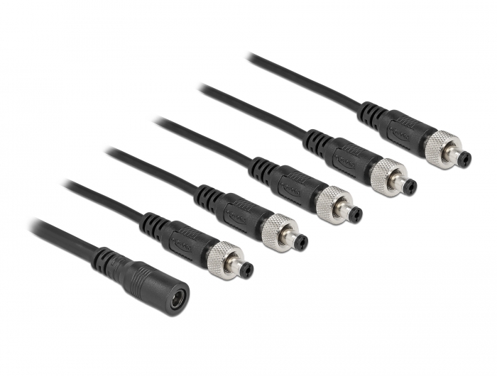 DC Verteilerkabel 5,5 x 2,1 mm 1 x Buchse zu 5 x Stecker verschraubbar, Delock® [86590]