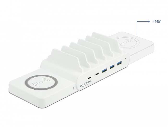 USB und kabelloses Ladegerät 2 x USB Type-C™ PD + 3 x USB Typ-A mit 110 W, Delock® [41450]