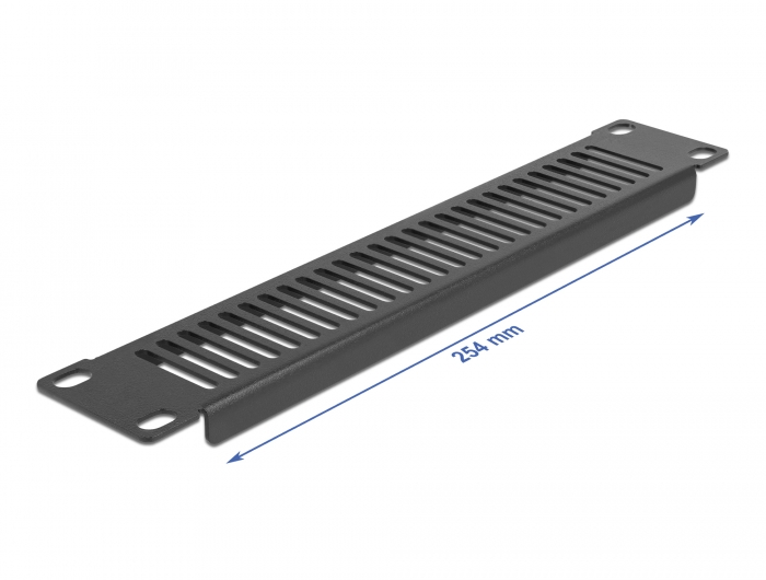 10" Netzwerkschrank Panel mit Lüftungsschlitzen vertikal 1 HE schwarz, Delock® [66668]