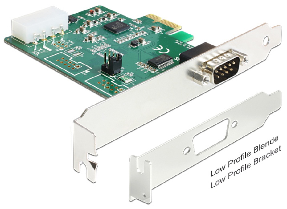 PCI Express Karte > 1 x Seriell RS-232 High Speed 921K mit Spannungsversorgung Delock® [89333]