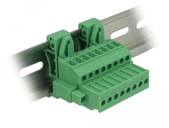 Terminalblock Set für Hutschienen 8 Pin mit Schraubverriegelung, Delock® [65940]