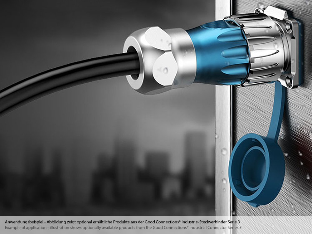 Industrie-Steckverbinder S3 - USB 3.0 Kabel, Stecker A mit Kabelverschraubung an Stecker A, Metall, M24, Bajonett, IP65/67, 0,5m, Good Connections®