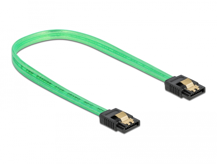 SATA 6 Gb/s Kabel UV Leuchteffekt grün 20 cm, Delock® [82017]