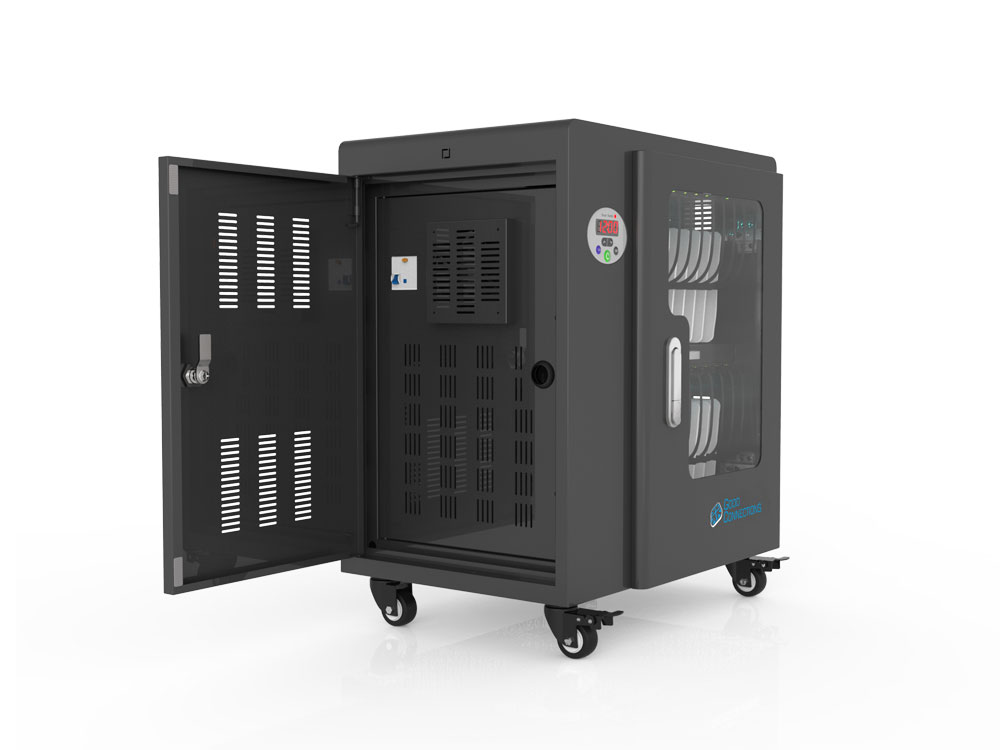 Good Connections® ANTARES T20 Tablet-Ladewagen, UV-C Desinfektion, schwarz