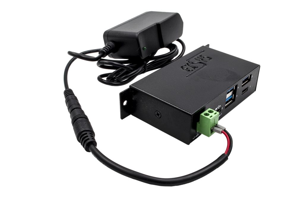 Stromkabel mit DC-Jack Buchse zu zwei Kabel-Enden (Anschluss von Netzteil an Terminal Block), Exsys® [EX-K1110]