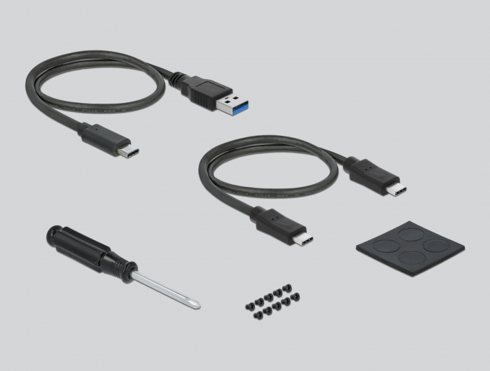 Externes Gehäuse für 2,5" SATA HDD / SSD mit zusätzlichem USB Type-C™ und Typ-A Port und SD Slot, Delock® [42618]