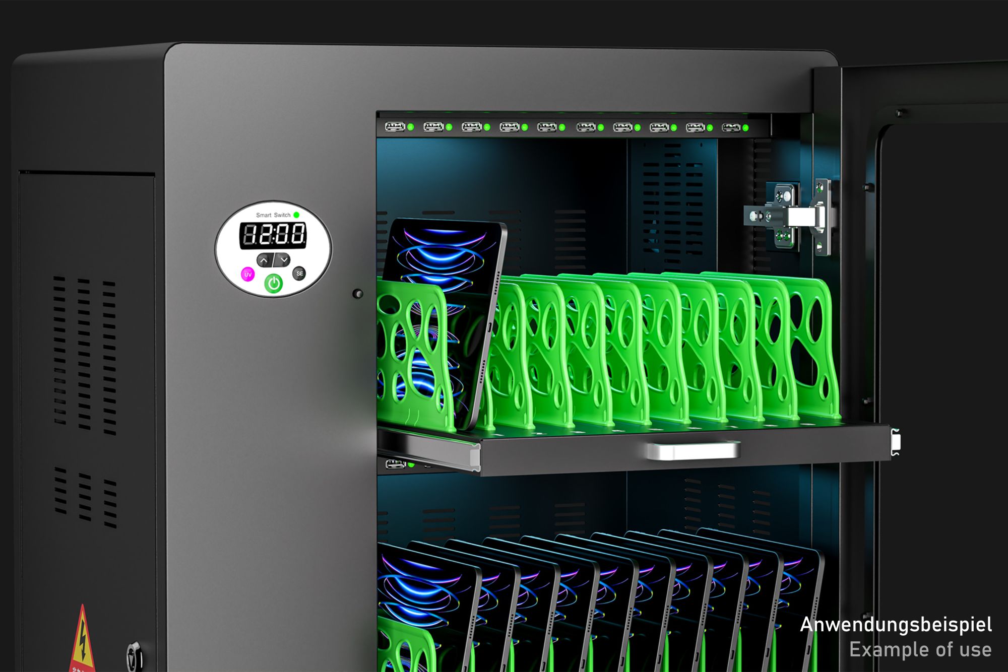 Good Connections® ANTARES T40 Tablet-Ladewagen, UV-C Desinfektion, schwarz