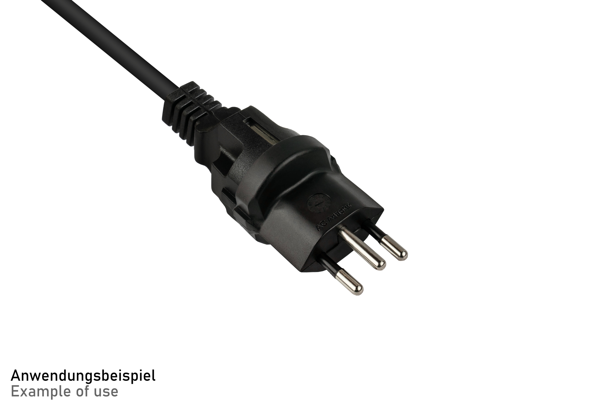 kabelmeister® Stromadapter Schweiz Netz-Stecker mit Einsteckhilfe an Schutzkontakt-Buchse, schwarz
