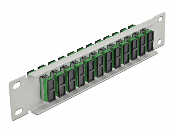 10" LWL Patchpanel 12 Port SC Duplex grün 1 HE grau, Delock® [66792]