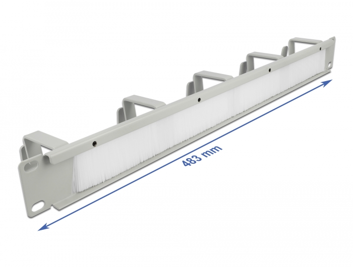 19" Kabelmanagement Bürstenleiste mit 5 Bügeln 1 HE grau, Delock® [66544]