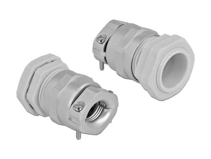 Kabelverschraubung PG21 mit Zugentlastung und Biegeschutz grau, Delock® [60360]