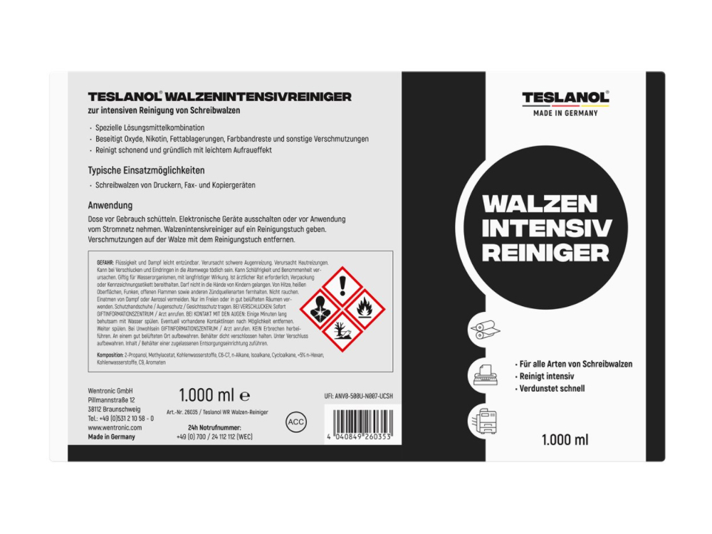 Teslanol® Walzenintensivreiniger, 1000 ml