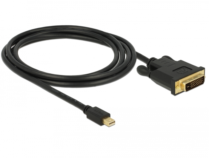 Kabel mini Displayport 1.1 Stecker an DVI 24+1 Stecker, schwarz, 2 m, Delock® [83989]