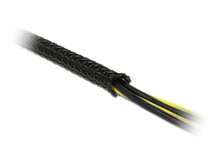 Geflechtschlauch dehnbar 10 m x 19 mm schwarz, Delock® [18903]