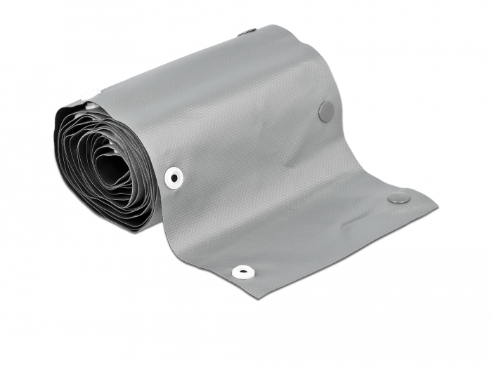 Kabelschutzschlauch mit Knopfverschluss hitzebeständig 2 m x 30 mm grau / schwarz, Delock® [20727]