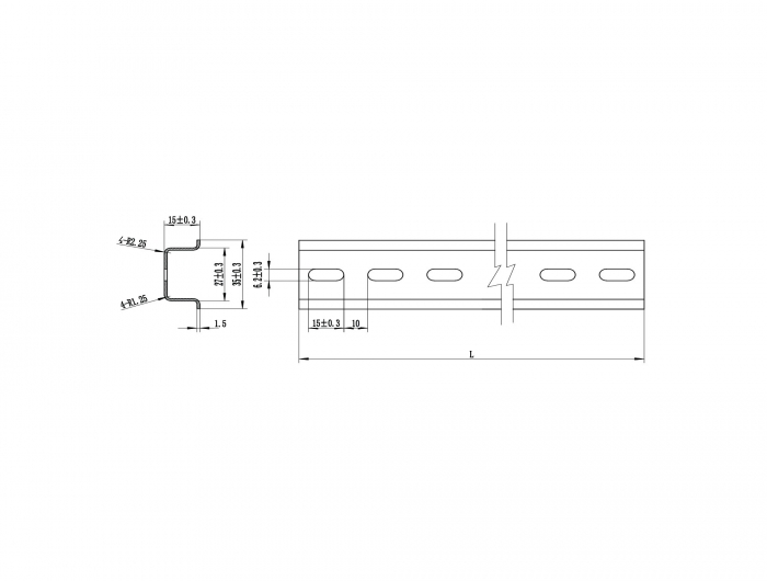Hutschiene 35 x 15 mm (25 cm) Stahl, Delock® [66198]