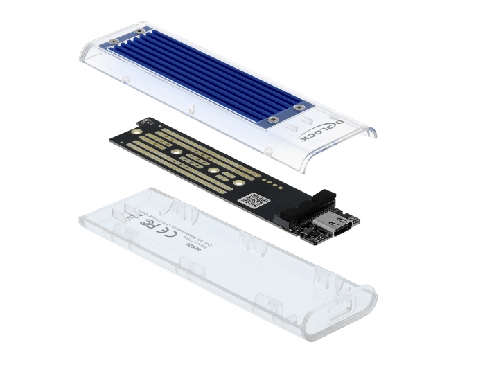 Externes Gehäuse für M.2 NVMe PCIe SSD mit USB Type-C™ Buchse transparent , Delock® [42620]
