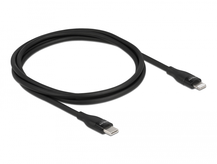 Daten- und Ladekabel USB Type-C™ zu Lightning™ für iPhone™, iPad™ und iPod™ schwarz 1 m MFi, Delock® [86637]