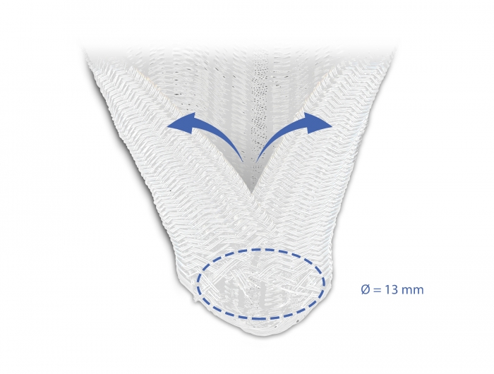 Geflechtschlauch selbstschließend 10 m x 13 mm weiß, Delock® [20813]
