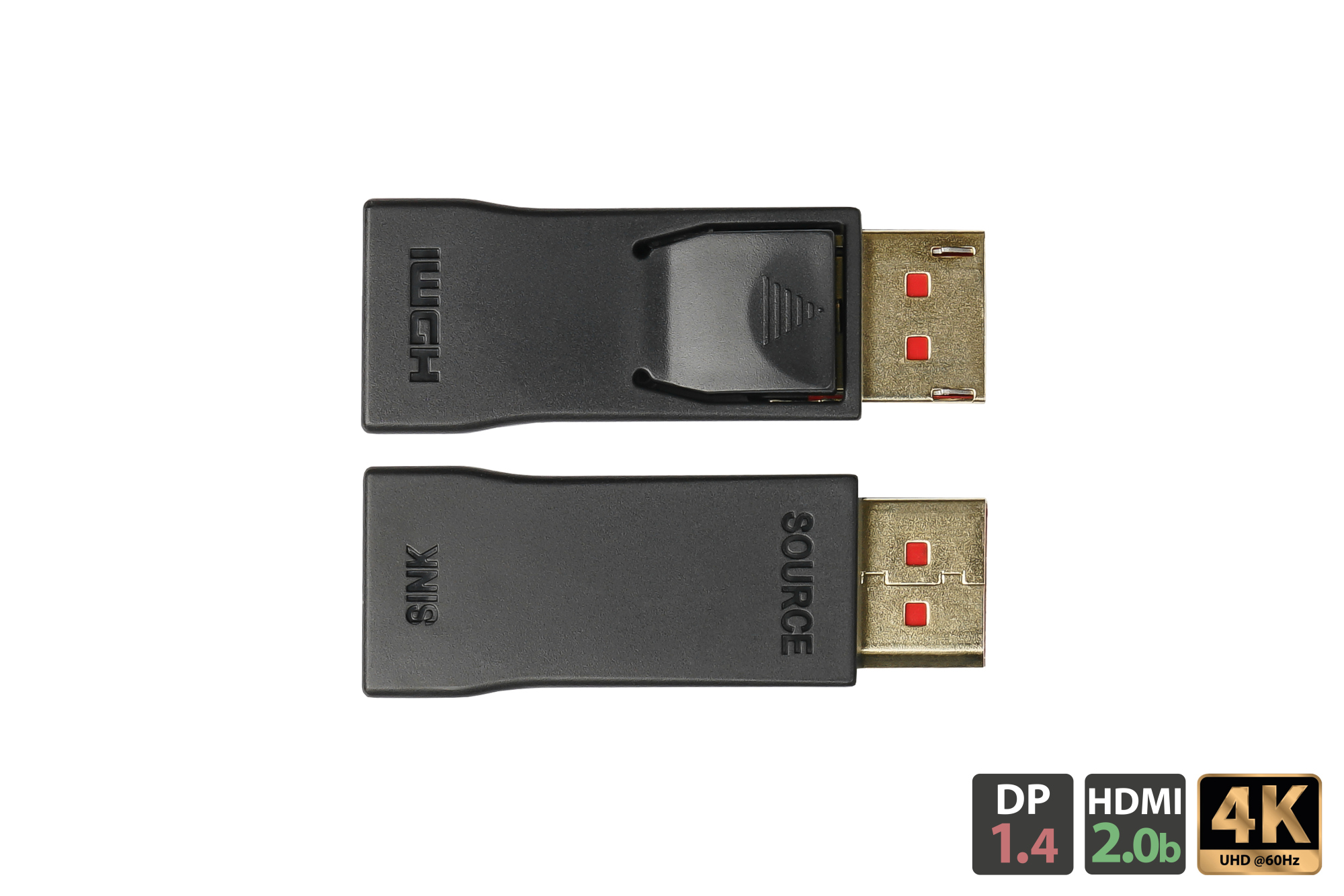 Adapter Displayport 1.4 Stecker an HDMI 2.0 Buchse, 4K / UHD @60Hz, vergoldete Kontakte, schwarz, Good Connections®