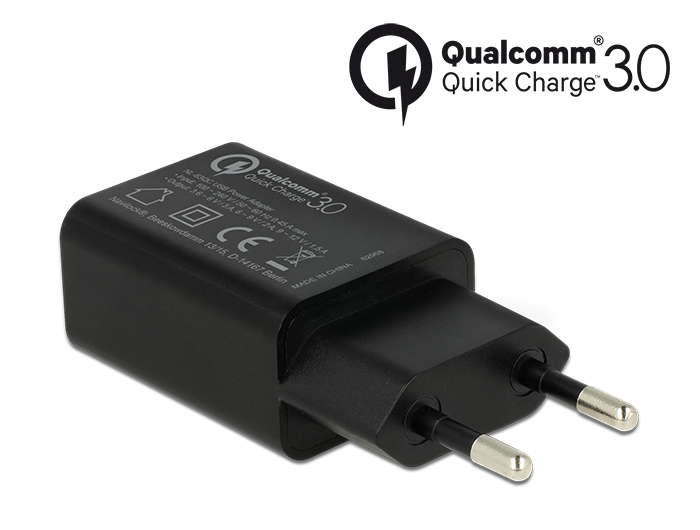 Ladegerät 1 x USB Typ A mit Qualcomm® Quick Charge™ 3.0 schwarz, Navilock® [62968]