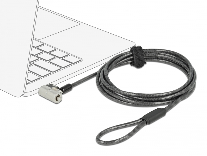 Notebook Sicherungskabel mit 3 Verriegelungsköpfen für Kensington, Noble Wedge und Nano Slot, Navilock® [20676]
