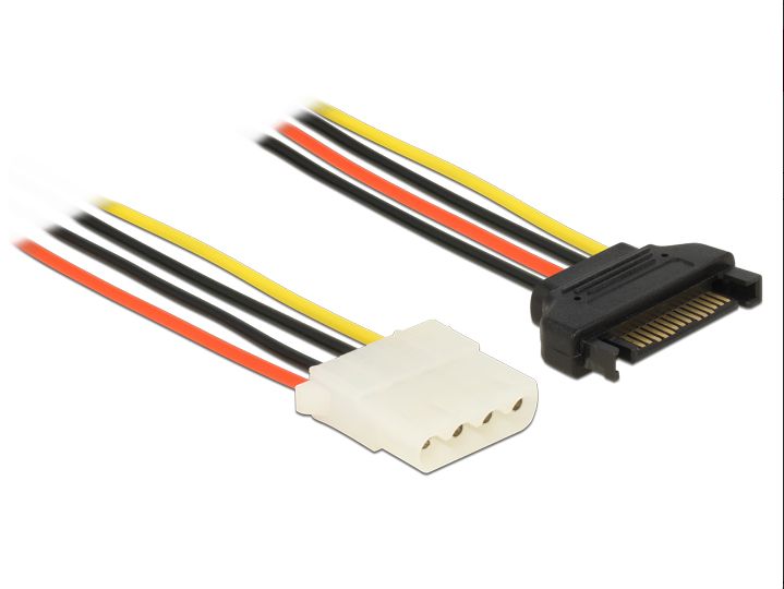 Adapter Power SATA 15Pin Stecker an 4Pin Molex Buchse, 0,2m, Delock®[60136]