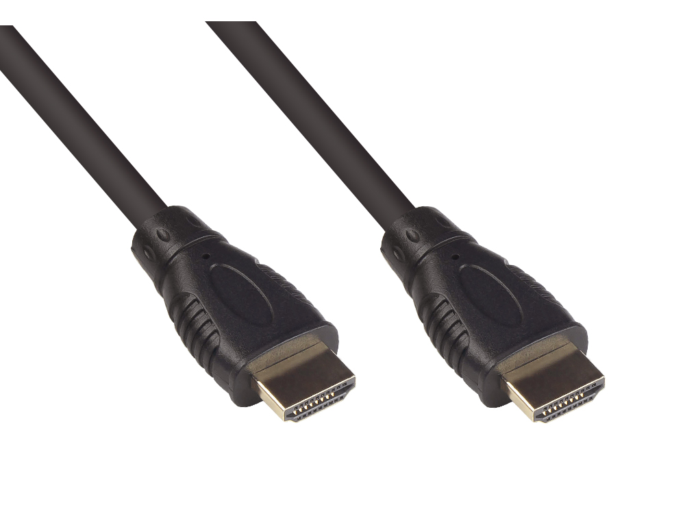 Anschlusskabel HDMI 2.0b, 4K / UHD @60Hz, 18 Gbit/s, vergoldete Kontakte, schwarz, 1,5m, Good Connections®
